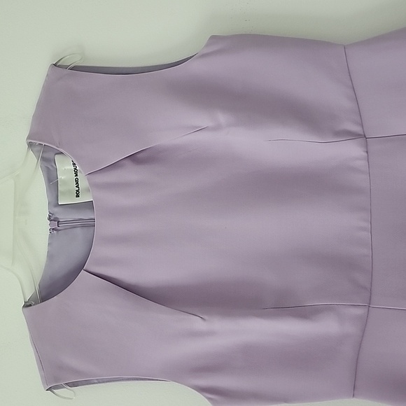 Roland Mouret Elegant Wool and Silk Lavender Sleeveless Sheath Midi Dress Sz 10 - Picture 6 of 16